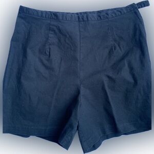 Black cotton shorts, high waist, side zipper. size 10